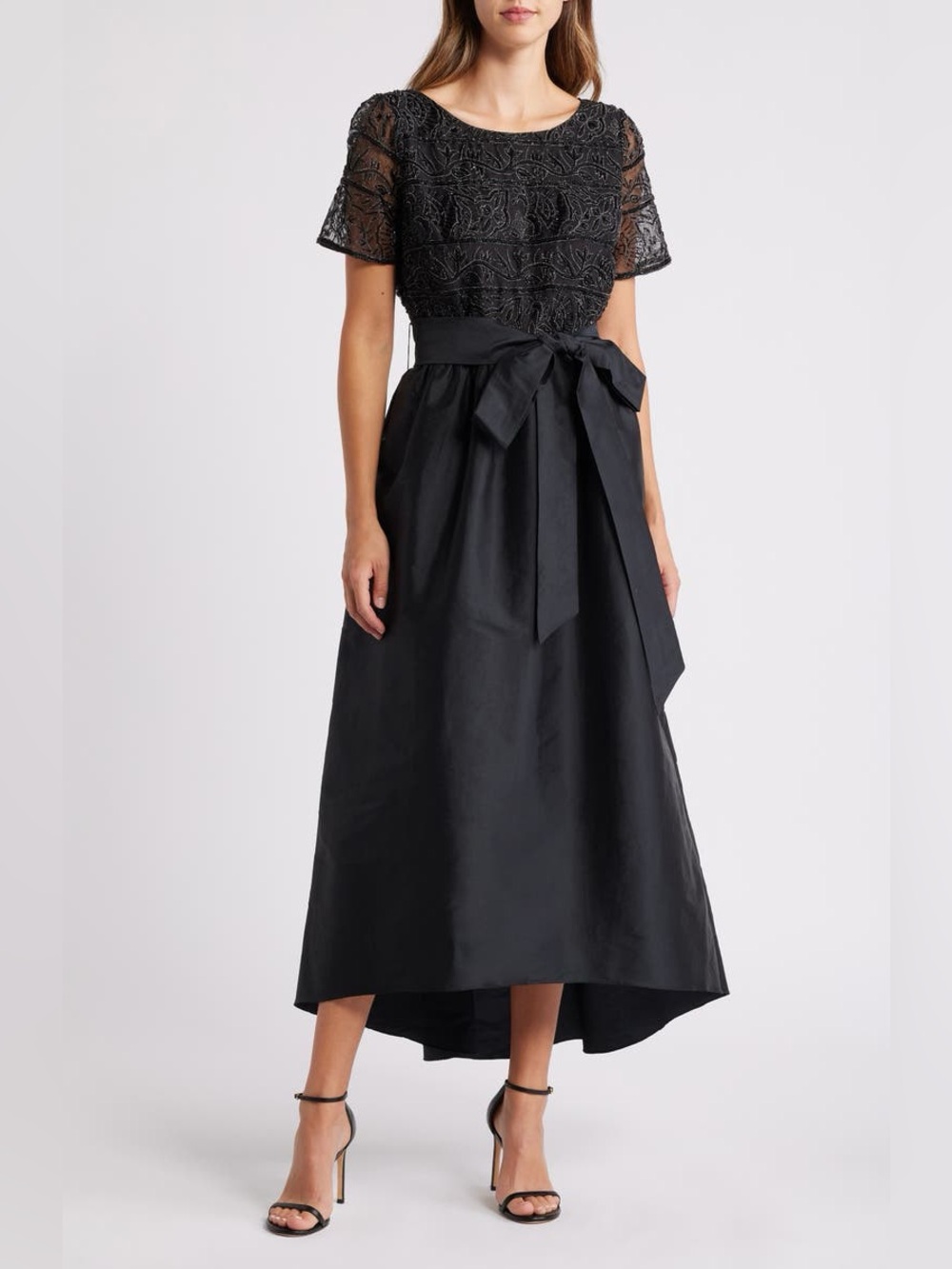 Pisarro Nights Beaded Bodice Taffeta Gown sz 10 NWOT